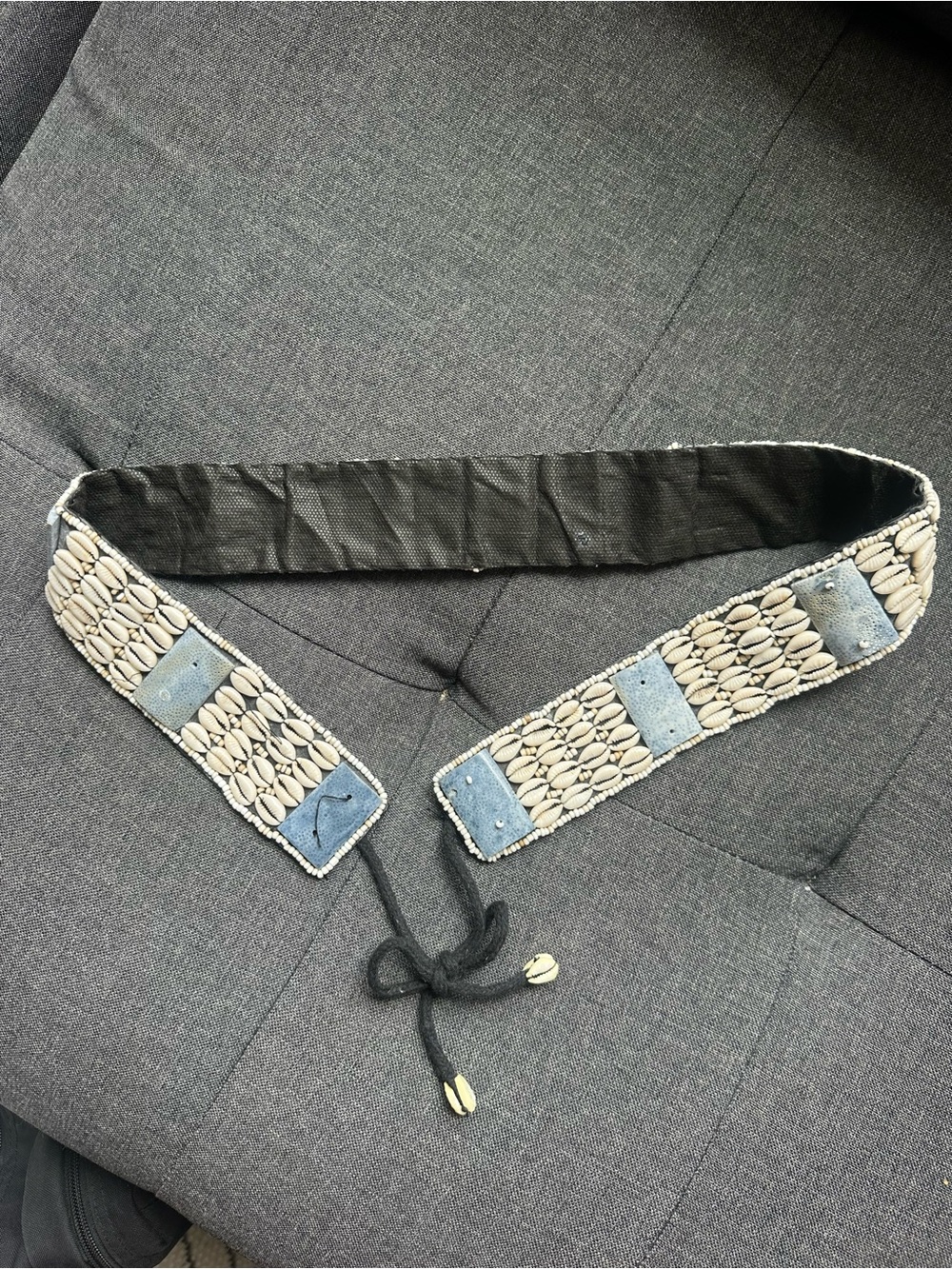 Handcrafted Cowrie Shell Beaded Tie Belt